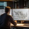vecteezy_ai-generated-an-engineer-working-on-architectural-plans-with_36053261